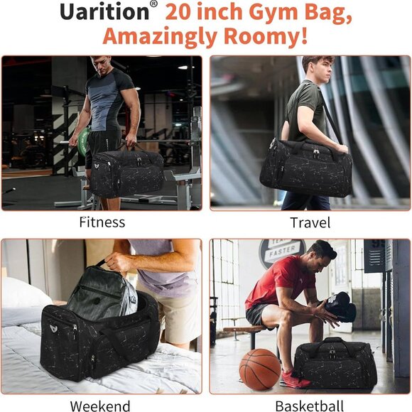 Mens 55L Sports Duffle Bags Large Gym Duffel Bag Workout Bag for Travel Outdoor - Picture 7 of 7
